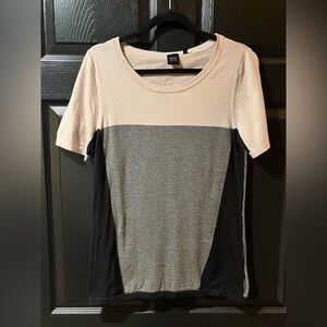 Saks Fifth Avenue Black Label Color Block Tee Shirt Sweater
